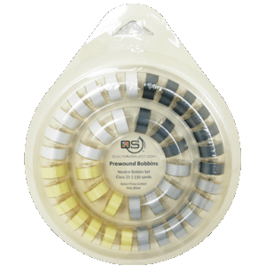 40 - QS Class 15 Bobbins with bobbin ring - Neutral Colors