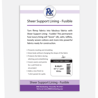 WHITE Sheer Support Lining - Fusible ~60" x 1 yards