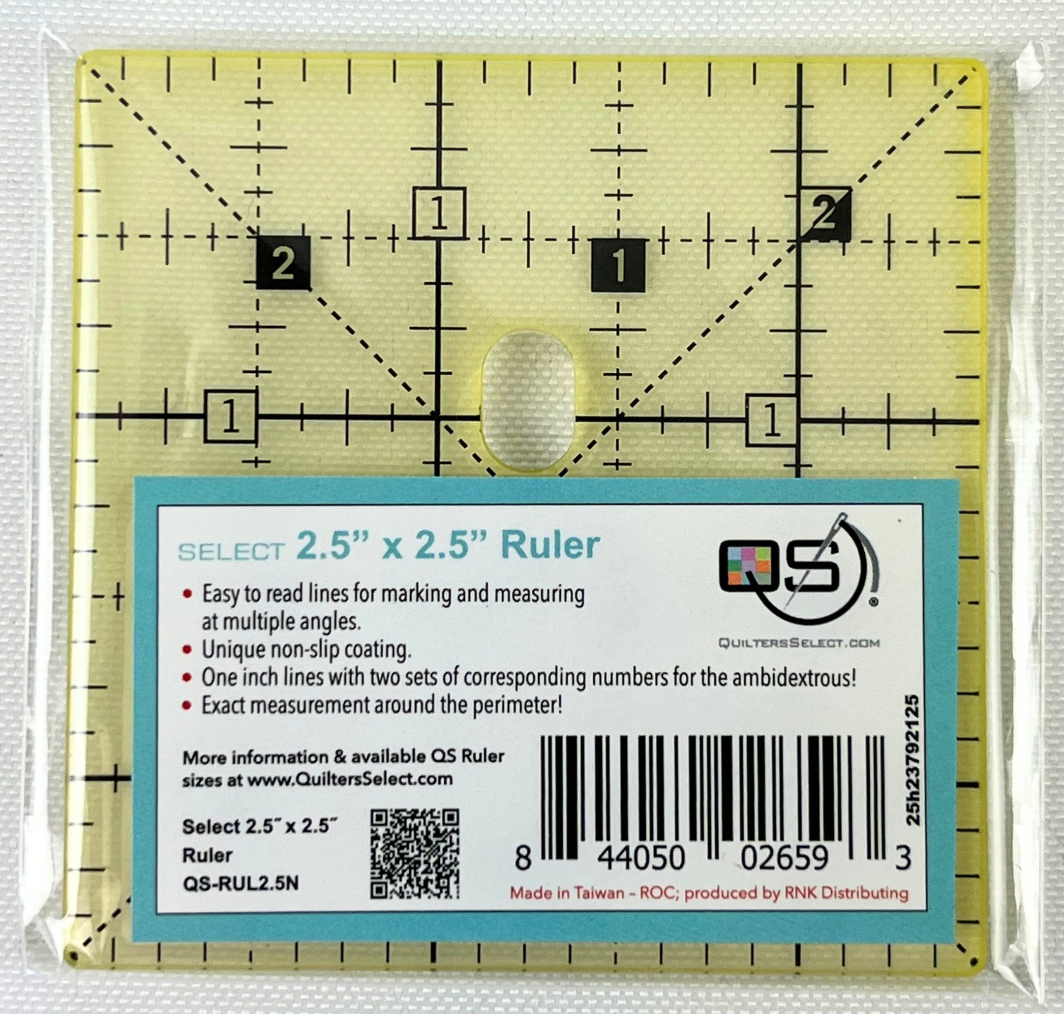 2.5" x 2.5" Non-Slip Ruler